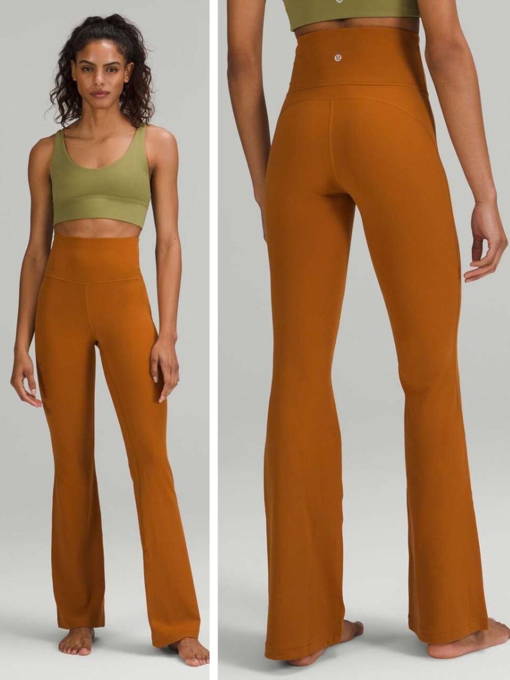 LULULEMON Groove Super-High-Rise Flared Pant Nulu Size 2 Butternut Brown